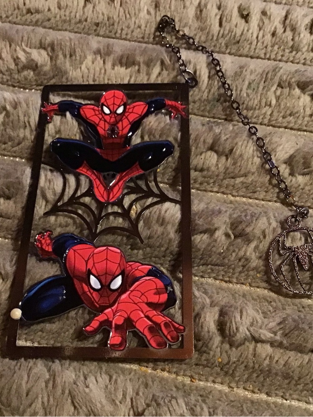 Spiderman Red & Blue Metal bookmark- Marvel-Inspired